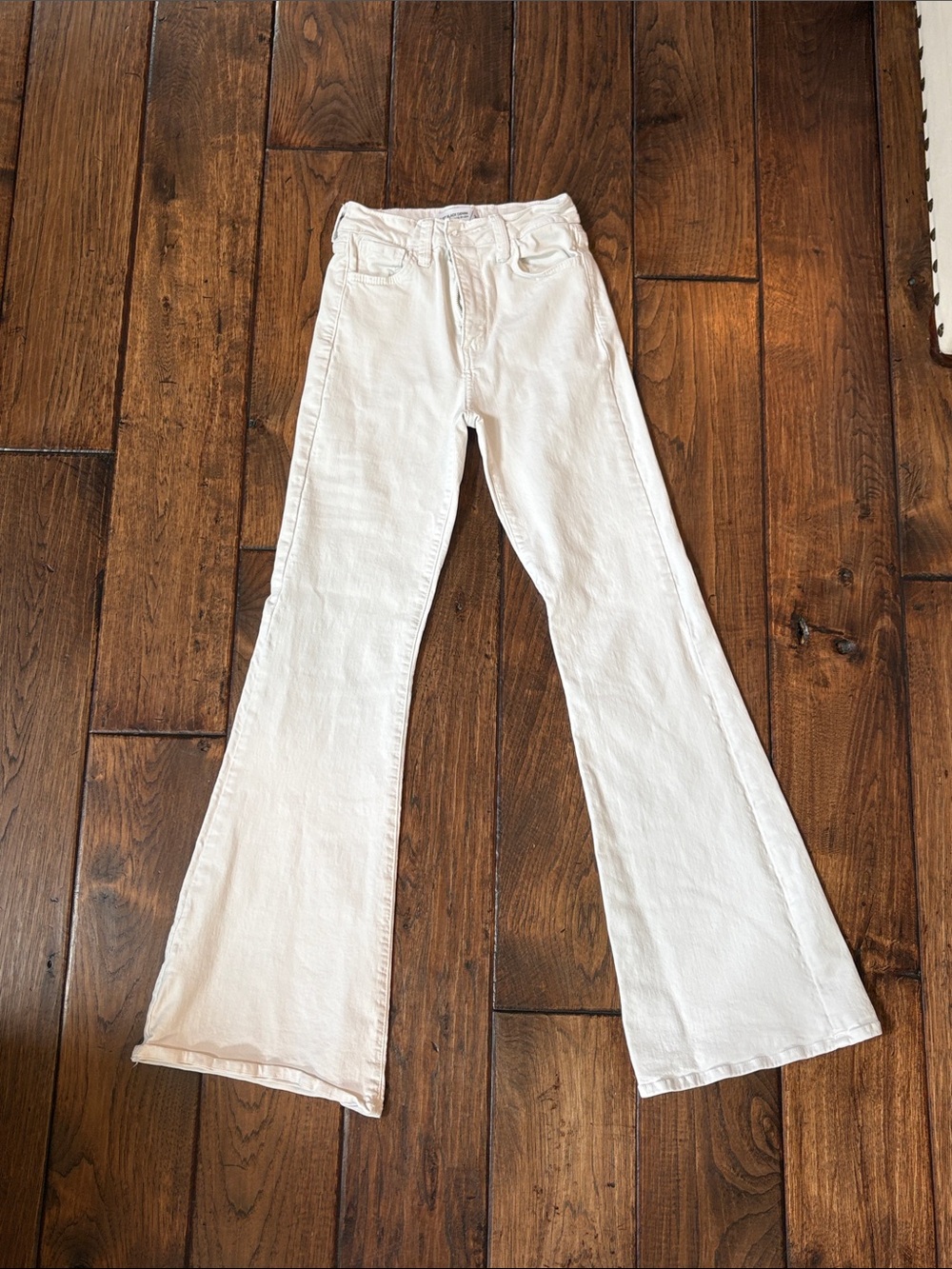 Just Black White High-Rise Flare Jeans